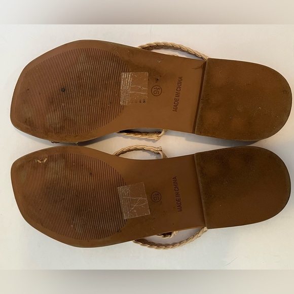 STEVE MADDEN Women's Starie Square Toe Stud Trim Braided Strappy Sandals - Picture 11 of 13